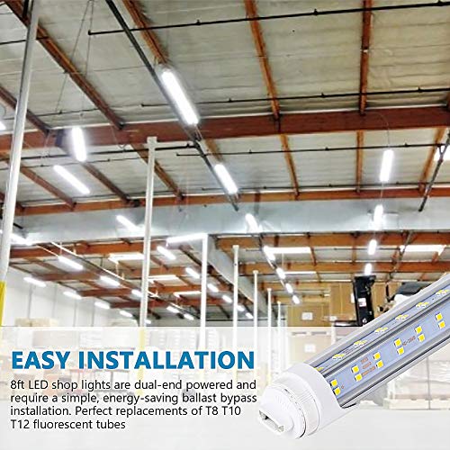 20-Pack 8Ft R17D Led Light Bulbs - 120W 13000Lm, 6000K Cool White Clear,96" Ho T8 T10 T12 Led Tube Light Replacement For Fluorescent Fixture, Double Sided Four Row 768Pcs V Shape, Ballast Bypas #TOP2