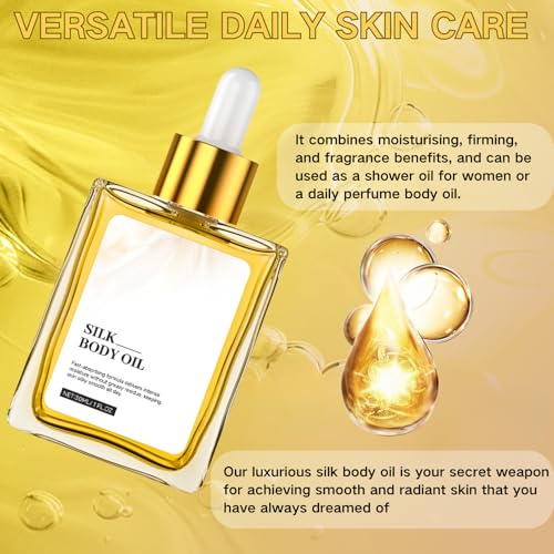 Silk Body Oil, Body Firming Oil, Perfume Oils for Women, Silk Body Oil After Shower, Glow Remedy Oil for Crepey Skin with Argan Oil, Hydrate & Smooth Skin, Refreshing, Non-Greasy - Image 6