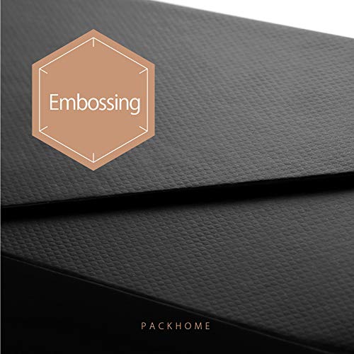 PACKHOME 17x14.5x5.5 Inches, 3 Extra Large Gift Boxes with Lids, Gift Boxes for Clothes and Large Gifts (Matte Black with Grid Pattern)