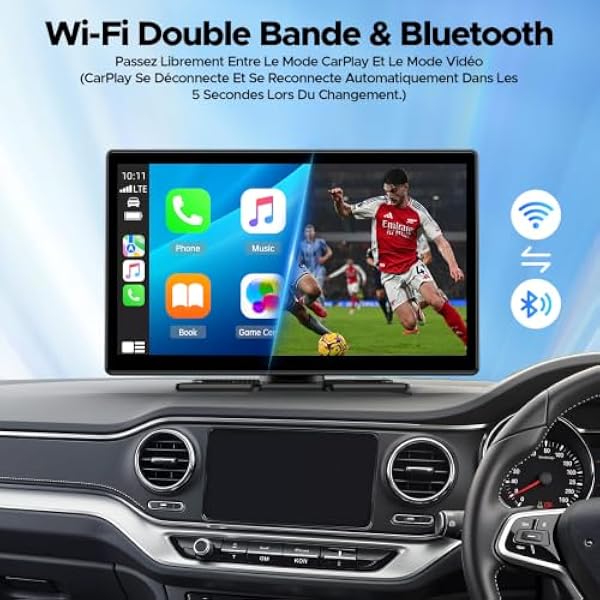 LAMTTO Net-flix Carplay Android Auto автомобильный экран 3 в 1 с YouTube TikTok сенсорным экраном 9 дюймов камерой заднего вида навигацией голосовым помощником Spotify Bluetooth AUX FM OTA