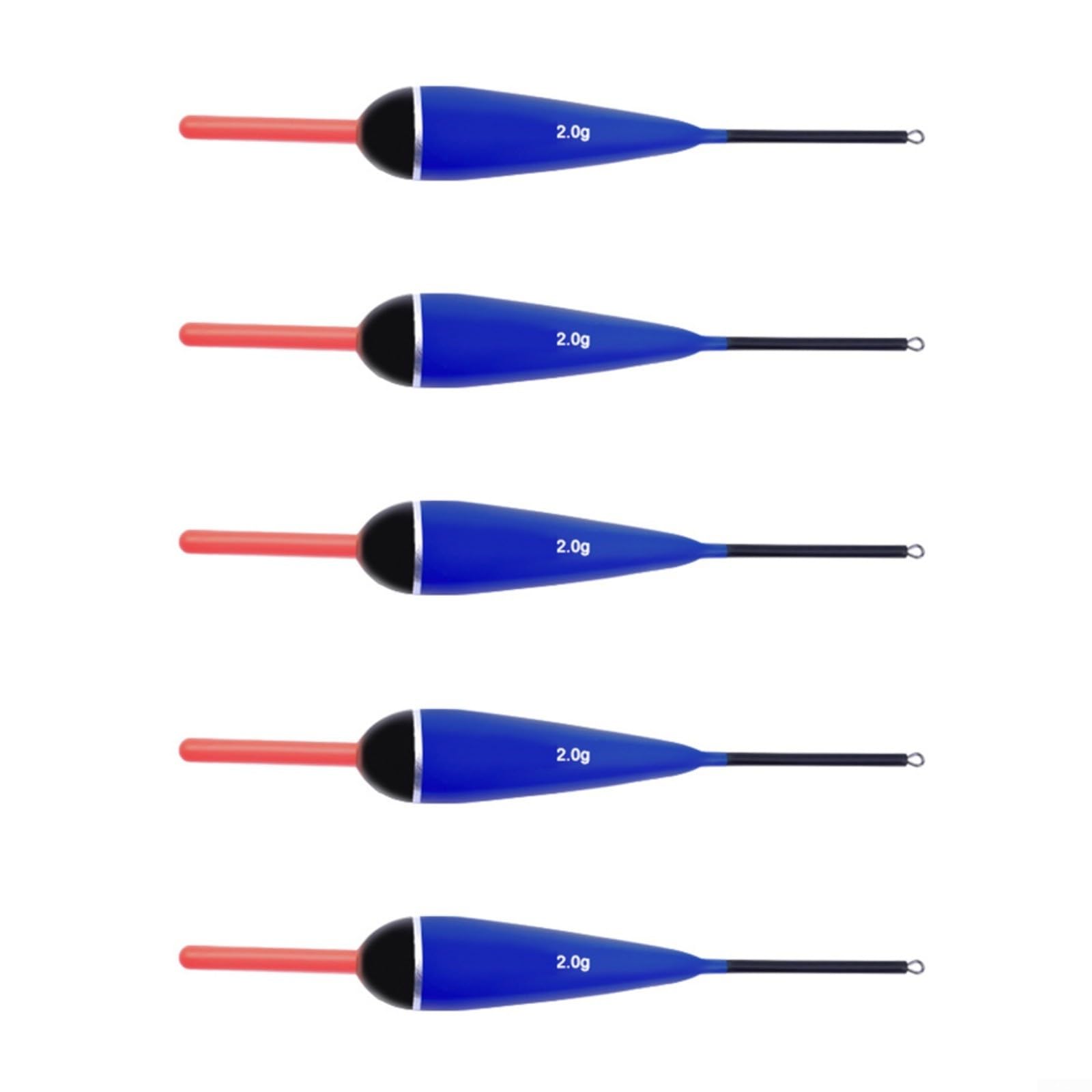 Galleggianti da pesca in legno di balsa, galleggianti scorrevoli per la pesca con punta sensibile, costruzione leggera per pesca alla carpa, 5 pezzi, blu (5 g)