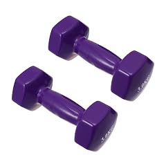 Fitness Dumbbells Cast Metal Handheld Weights Non-slip Plastic Coated 3kg Pair for Men and Women Home Gym Strength