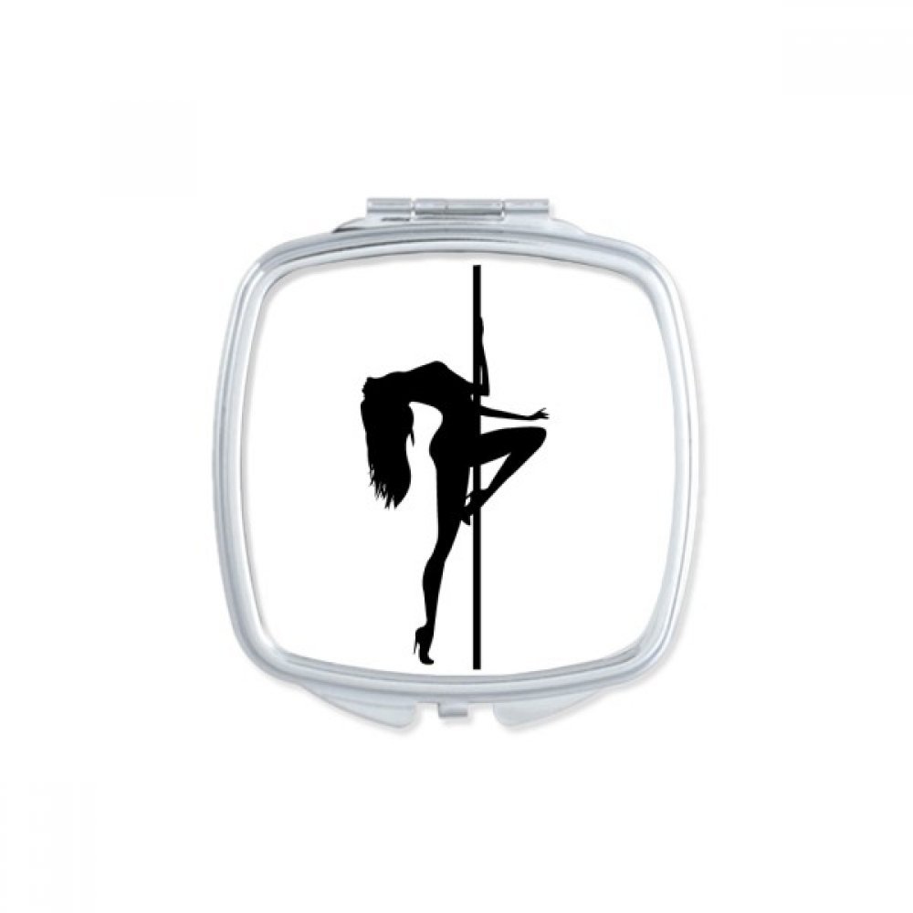 Miroir de maquillage portable compact rond fait main motif danse