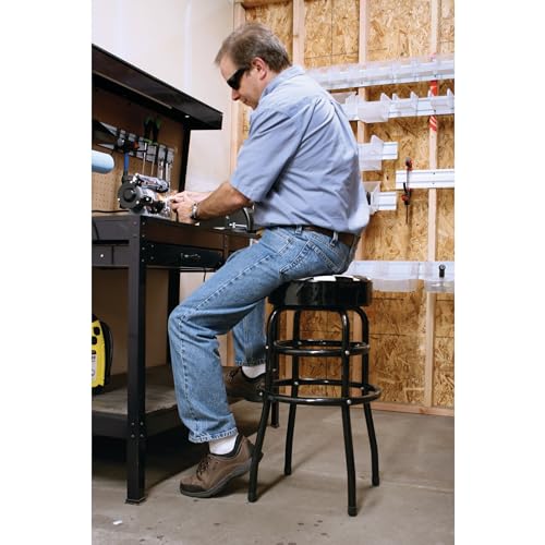 Image of Performance Tool W85023 28-1 /2-Inch Checkerboard 360 Degree Swivel Stool, Heavy Duty Steel Frame Is Perfect for Home, Bar and Shop