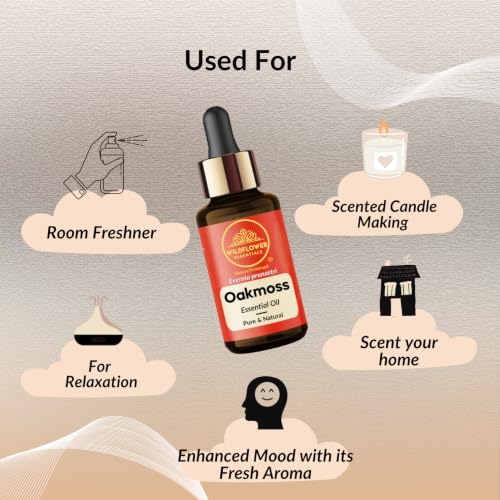 Image of Oakmoss Essential Oil (Evernia prunastri) Pure | Non-Sticky | Non-Greasy | Lightweight | Men & Women | All Skin Types | Steam Distilled 15ml (0.5 oz)