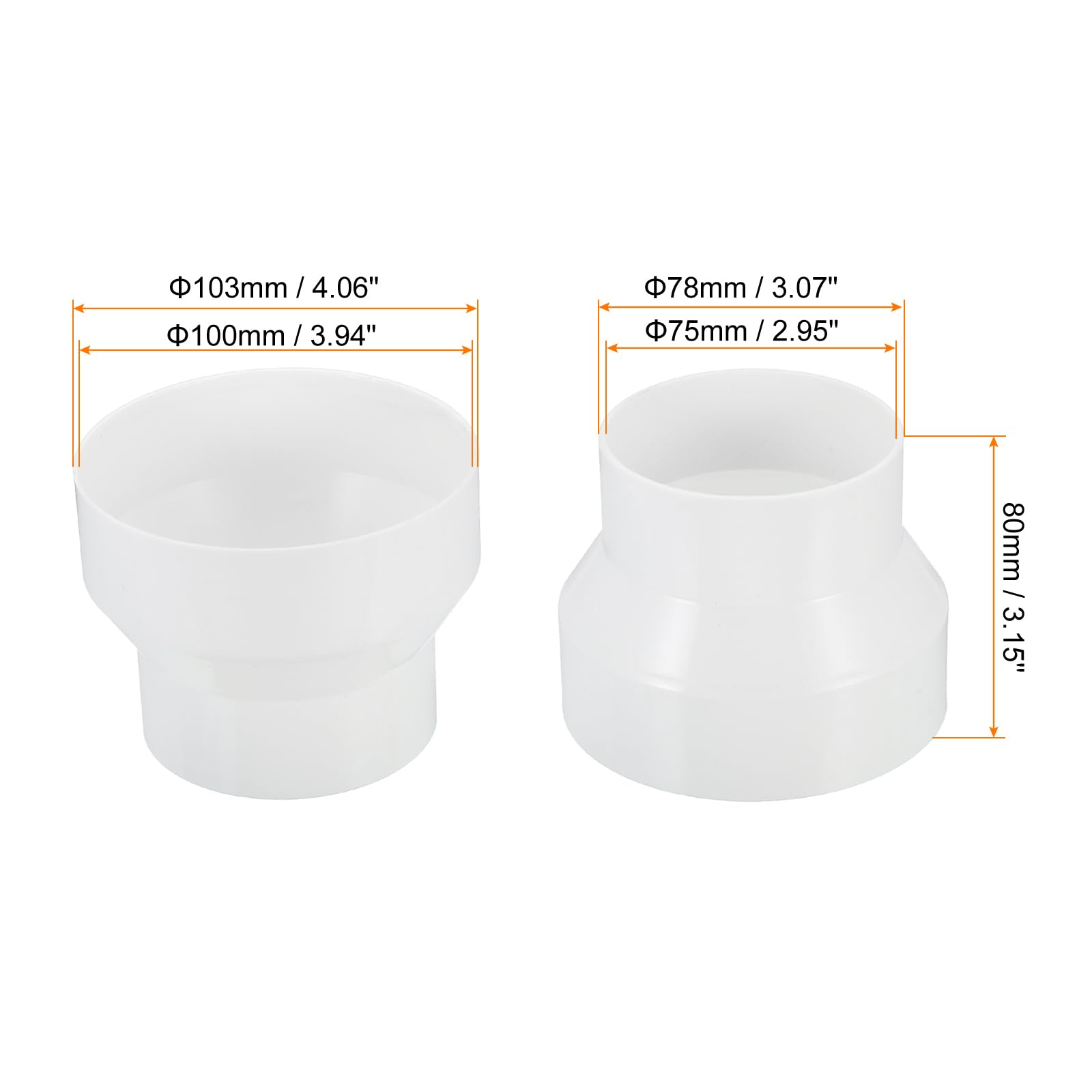 PATIKIL 4" to 3" Duct Reducer - Image 2