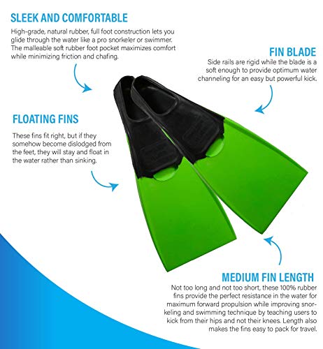 Barbatanas Aquanaut II Deep Blue Gear para mergulho, mergulho e natação, Azul, Adult 7-8