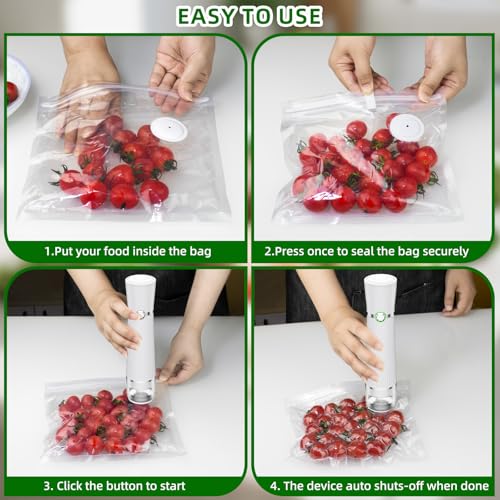 Image of 30-Piece Pack of Vacuum Sealer Bags with Air Valves (Food Grade) Reusable Vacuum Sealer Bags for Food (10 Large + 10 Medium + 10 Small) BPA-Free-Odor-Resistant