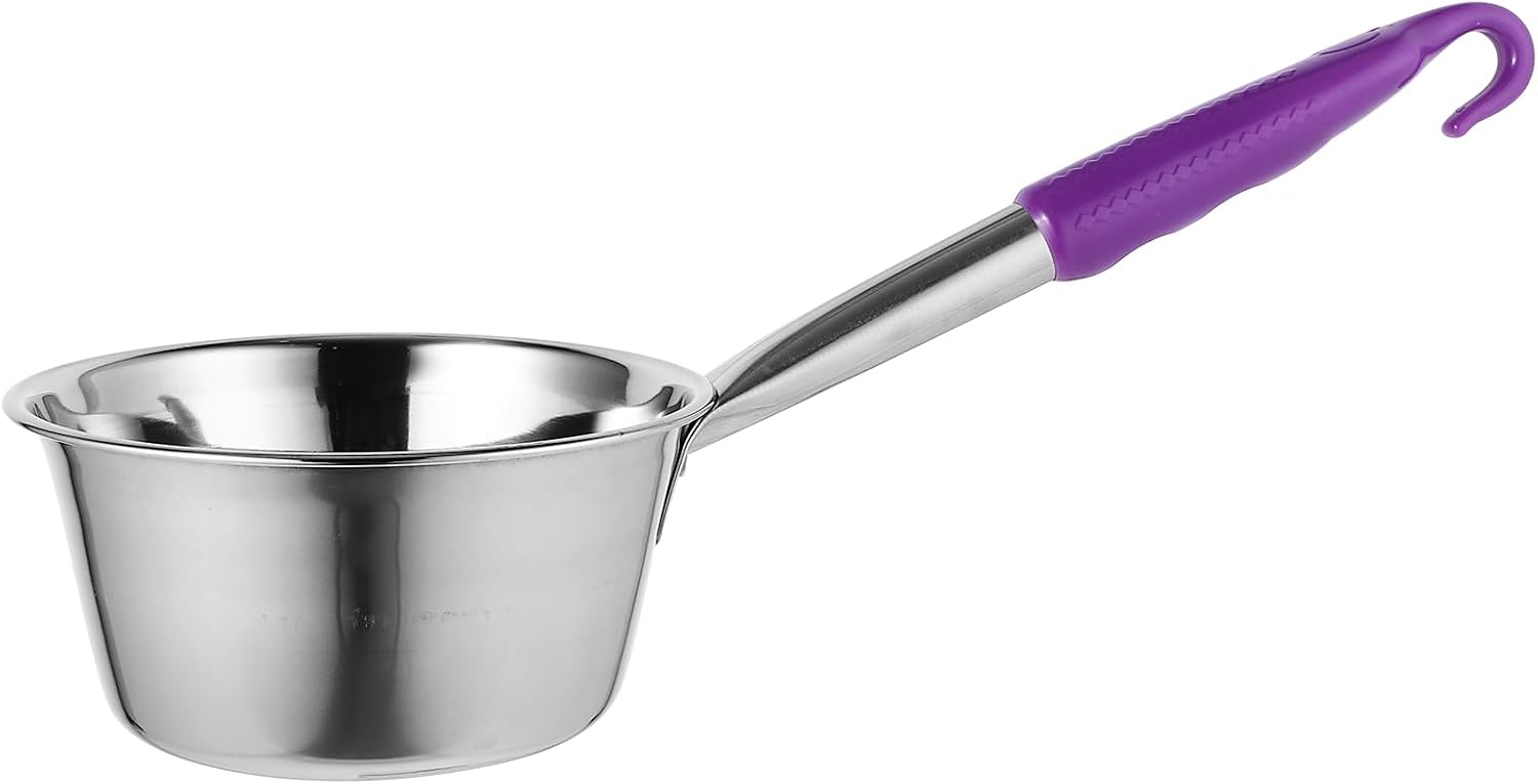 Toddmomy Stainless Steel Ladle Portable Water Spoon with Hook Kitchen Water Scoop for Camping Hiking Outdoor Barbecue Soup Vegetables and Fruits 13.38 X 5.62 X 2.95 in
