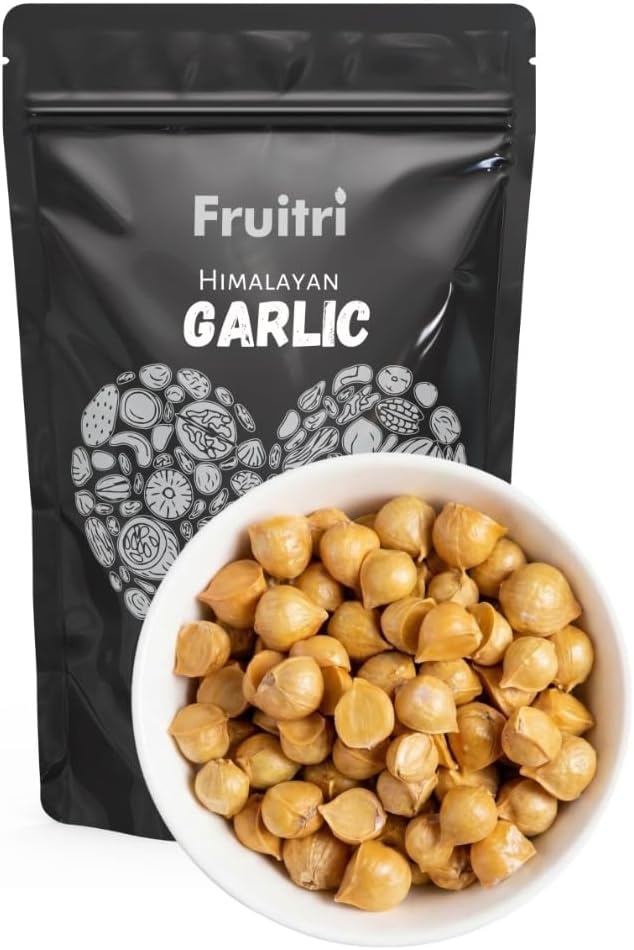 Fruitri Kashmiri Garlic (Lehsun) - 200g, Himalayan Single Clove Snow Mountain Bulbs, Natural Ek Pothi Allium Sativum