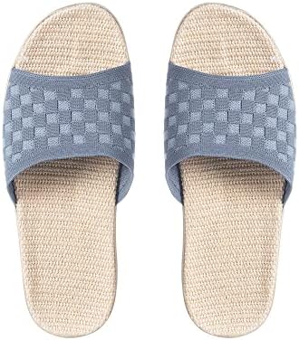 Momo's House Non-Slip Open Toe Slide Summer Slippers Sandals for Women's Man's - Japanese Sweat-Absorbant Polyester Moisture Wicking House Slippers for Indoor, Gray