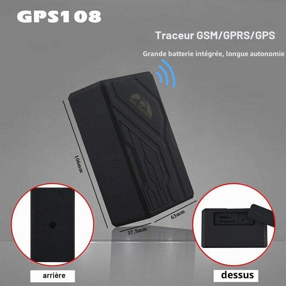 TRACEUR GPS TK-104 LONGUE AUTONOMIE ESPION GSM ANTIVOL VEHICULE SOS ALARM GÉOLOCALISATION