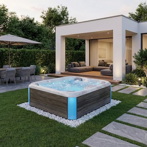 Empava Hot Tub, 4-Person Home Spa for Hydrotherapy, Arthritis & Muscle Relief |20-Jet 110V Backyard Oasis for Ultimate Recovery & Lasting Family Memories, Acrylic, 82', ETL Certified