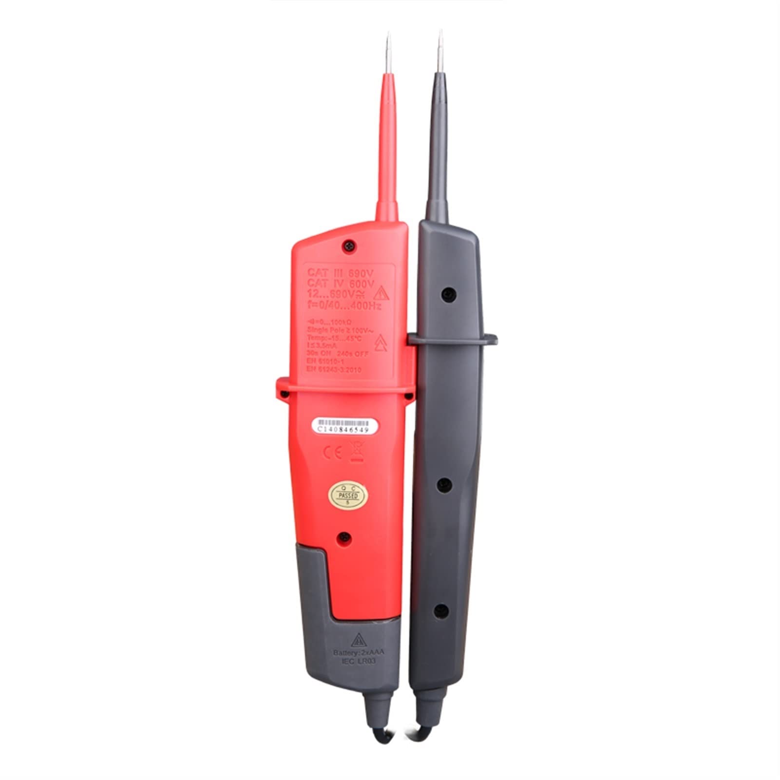 Comprobador de Baterias, Voltímetro digital UT18B UT18D AC DC Tester Continunity Voltage 69 0V LCD Mostrar secuencia 3 fases Rcd Probador eléctrico(UT18C)
