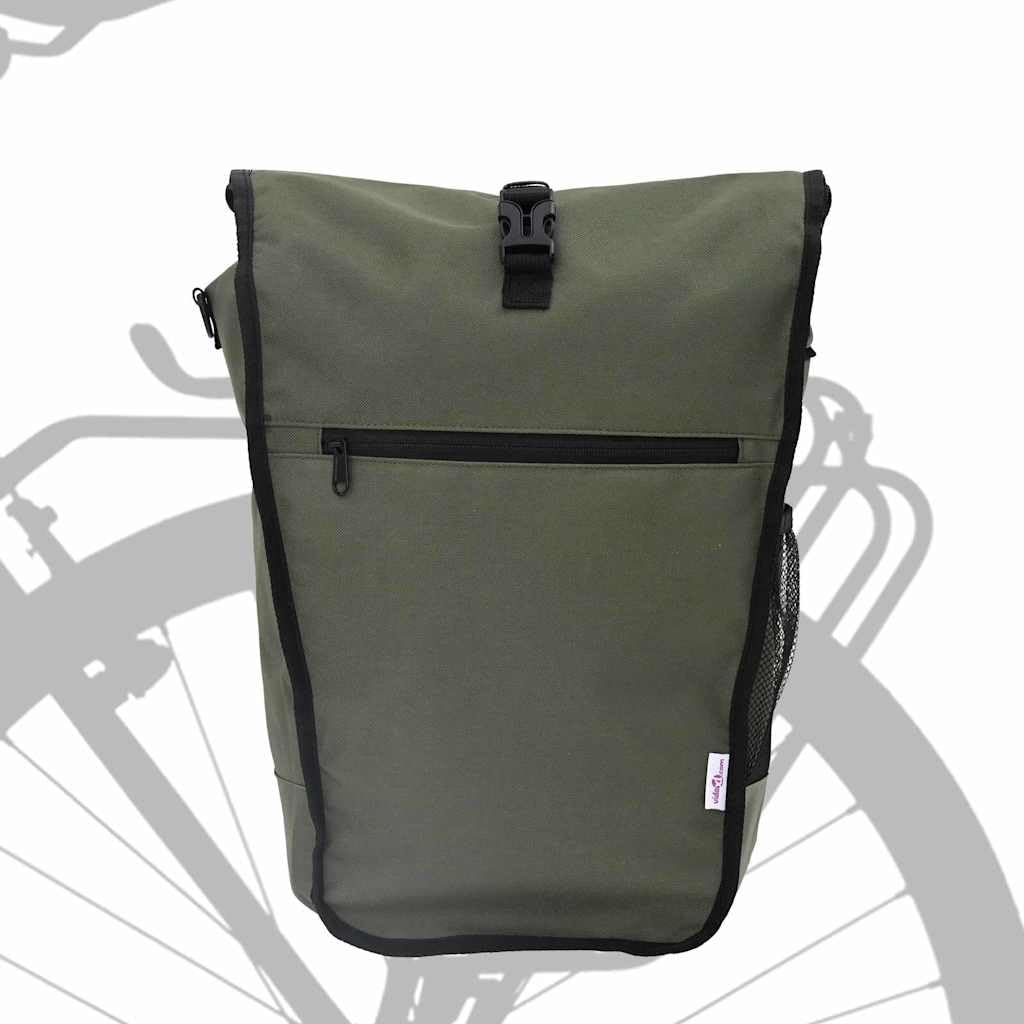 vidaXL Fahrradtasche Oliv 34 x 16 x 59 cm Polyester, Garten- und Terrassenfahrradtasche, robust, tragbar, modernes Zubehör, für den urbanen Radfahrer,