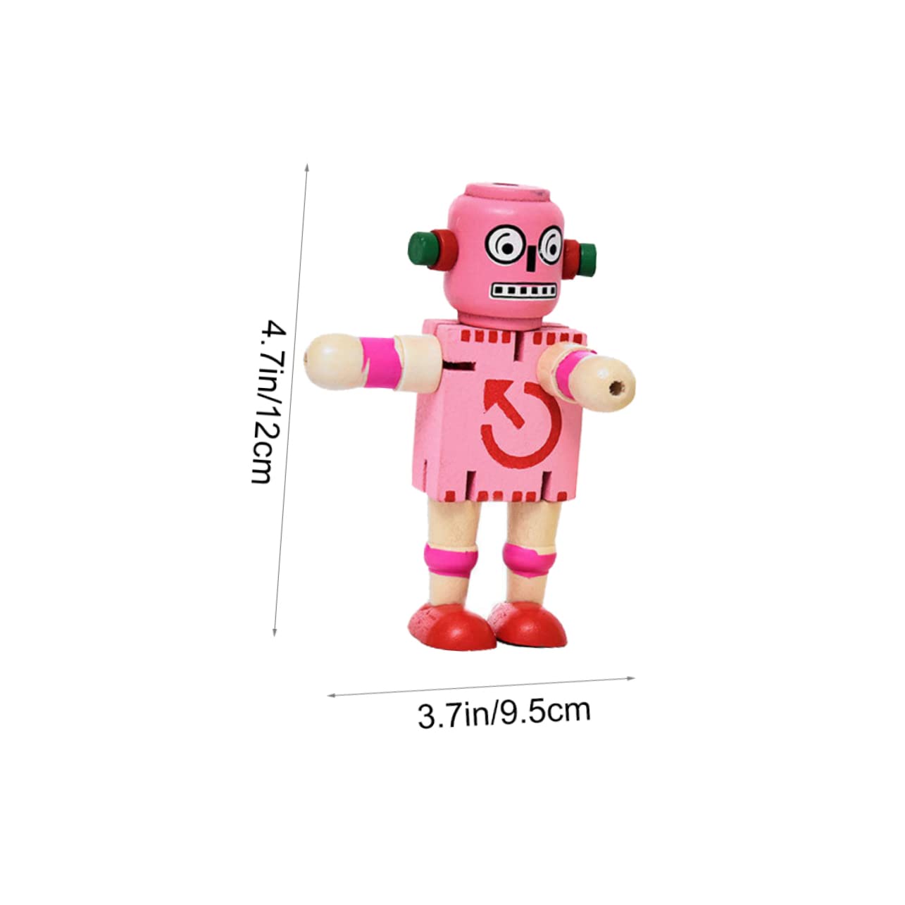 Toddmomy Interactive Educational Toys 2pcs Boys and Girls Wooden Robot Models Cartoon Style for Boys and Girls Random Style