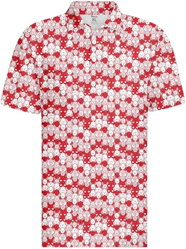 Image of PAGYMO Funny Golf Shirts for Men Crazy Printed Pattern Novelty Moisture Wicking Performance Mens Polo Shirt