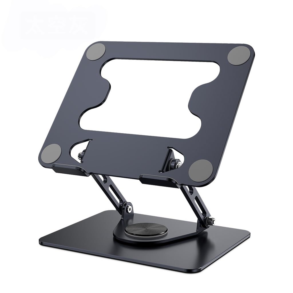 Support d'ordinateur en alliage premium pliable avec support de tablette noir rotatif - 6