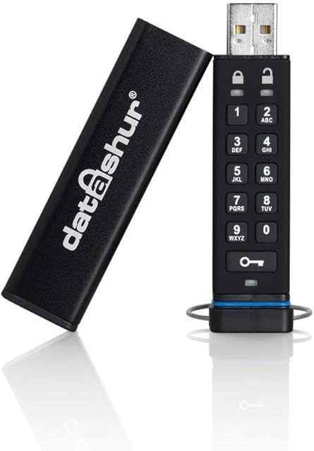iStorage datAshur 4 GB Secure Flash Drive Password protected Dust & Water Resistant Portable Hardware Encryption