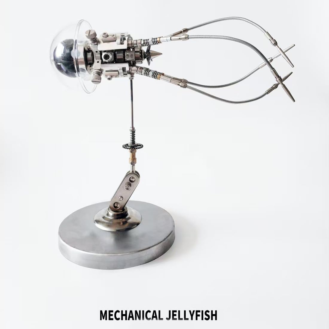 3D metalowy, mechaniczny, steampunk, model meduzy, zestaw ze światłami LED, metalowy montaż, puzzle meduzy, kreatywna ekspozycja na biurko, prezent kolekcjonerski dla dorosłych i nastolatków