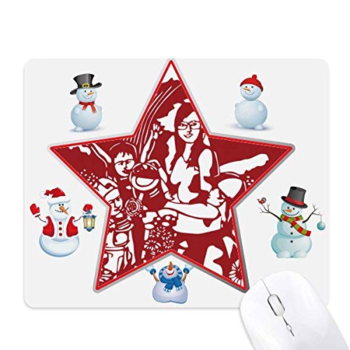 Tapis de souris famille bonhomme de neige pour bureau et télétravail