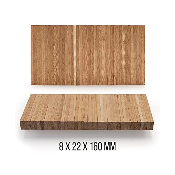 ALEKO Premium Holzbausteine Natur, aus Eiche, Stäbchen, perfekte Abmessungen der Bausteine für DIY Projekte Basteln mit Holz, Bauklötze für Kinder und Erwachsene (22 x 8 x 160-43 Stück) – Bild 5