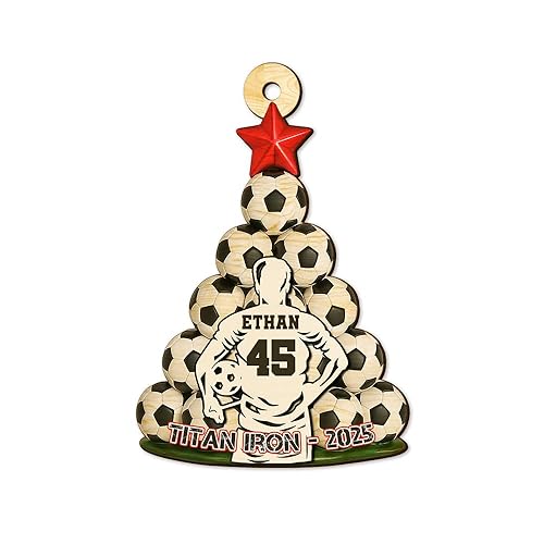 Adornos de Navidad deportivos personalizados, adorno de madera impreso plano en 2D para el árbol de Navidad, decoración de fiesta de Navidad para el