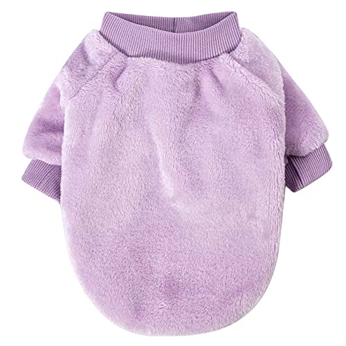 Image of FabriCastle Small Dog Sweaters, 2-Pack Dog Clothes for Small Dogs Girl & Cats, Ultra Soft and Warm Pet Coats, Winter Pet Jacket, Doggy Apparel Costumes, Puppy Outfits (Pink,Light Purple, Medium)