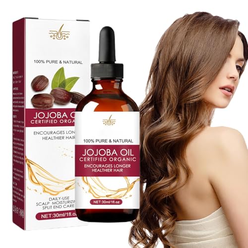 Aceite del cabelludo crecimiento del cabello: aceite de jojoba, aceite de crecimiento del cabello, aceite de regresión natural para el cabello, aceite de cabello anti -rizz de 30 ml para el
