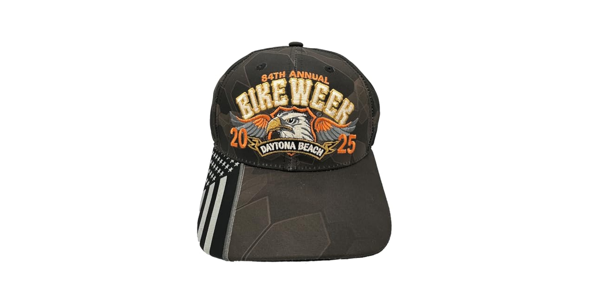 2025 Bike Week Daytona Beach Orange Eagle Camo Hat at Amazon