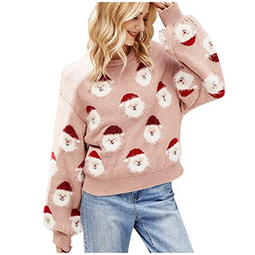Weihnachtspullover Damen Strickpullover, Weihnachtspulli Damen mit...
