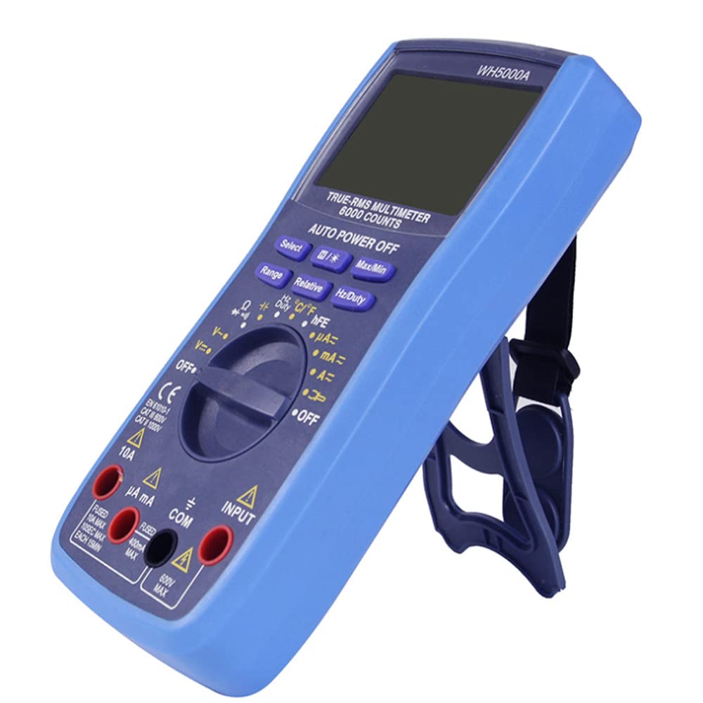 MMOBIEL Multimetro Num Pro CAT III 1000V CAT IV 600V - 6000 Conteggio - Test di tensione, test AC/DC, corrente, resistenza, continuità, test transistor - con cavi test, fusibili e cinghie magnetiq