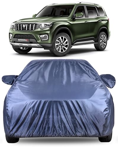 Image of Autofact Premium Car Cover for Scorpio 2021-2026 | All Weather Water-Resistant Full Body Car Cover | Light-Weight Triple-Stitched Outdoor Shield with UV Protection, Dustproof & Heat-Resistant