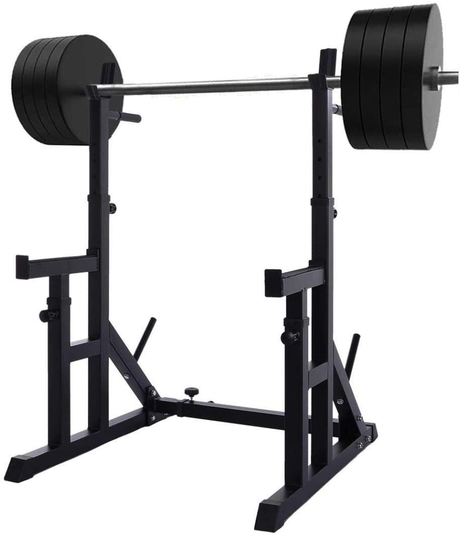 OTQEFTN Folding Dumbbell Bench Adjustable Squat Racks Stand, Multifunction Barbell Bench Home Gym Dumbbell Racks Stands, Press Station Strength Training Dumbbell Racks