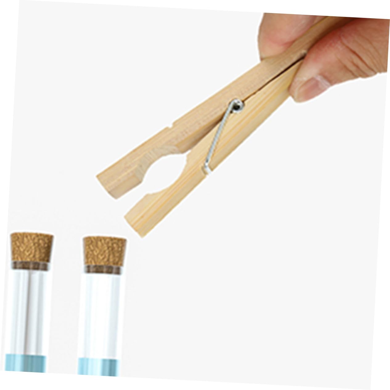 8 Piezas Clip De Tubo De Experimento Clips De Fijación De Tubos De Ensayo Clips De Tubo De Ensayo Abrazadera De Tubo De Laboratorio Acortar Alumno Bambú De Madera