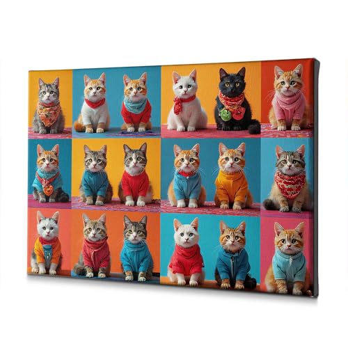 Toile de baptême avec chats pour illuminer votre décoration murale