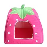suyi Soft Strawberry Pet Dog Cat Nest Bed House Kennel Doggy Fashion Cushion Basket