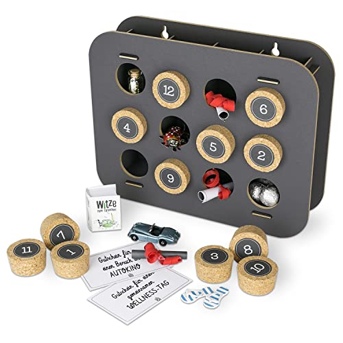 SURPRISA Geschenk-Kalender - Kreative Geschenkverpackung für Jahrestag und Hochzeit - 12 individuelle Geschenke - Grau Cover