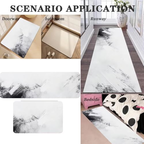 Alfombra de cocina súper absorbente para entrada y lavandería, juego gris lavable de 2 piezas 3