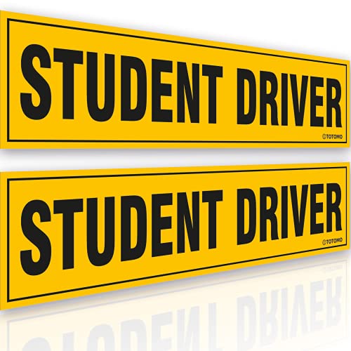 TOTOMO Student Driver Magnet for Car - Large 12 x3  Magnetic Reflective Vehicle Safety Sign for New Rookie Learner Drivers Removable Bumper Sticker Please Be Patient (2 Pack)