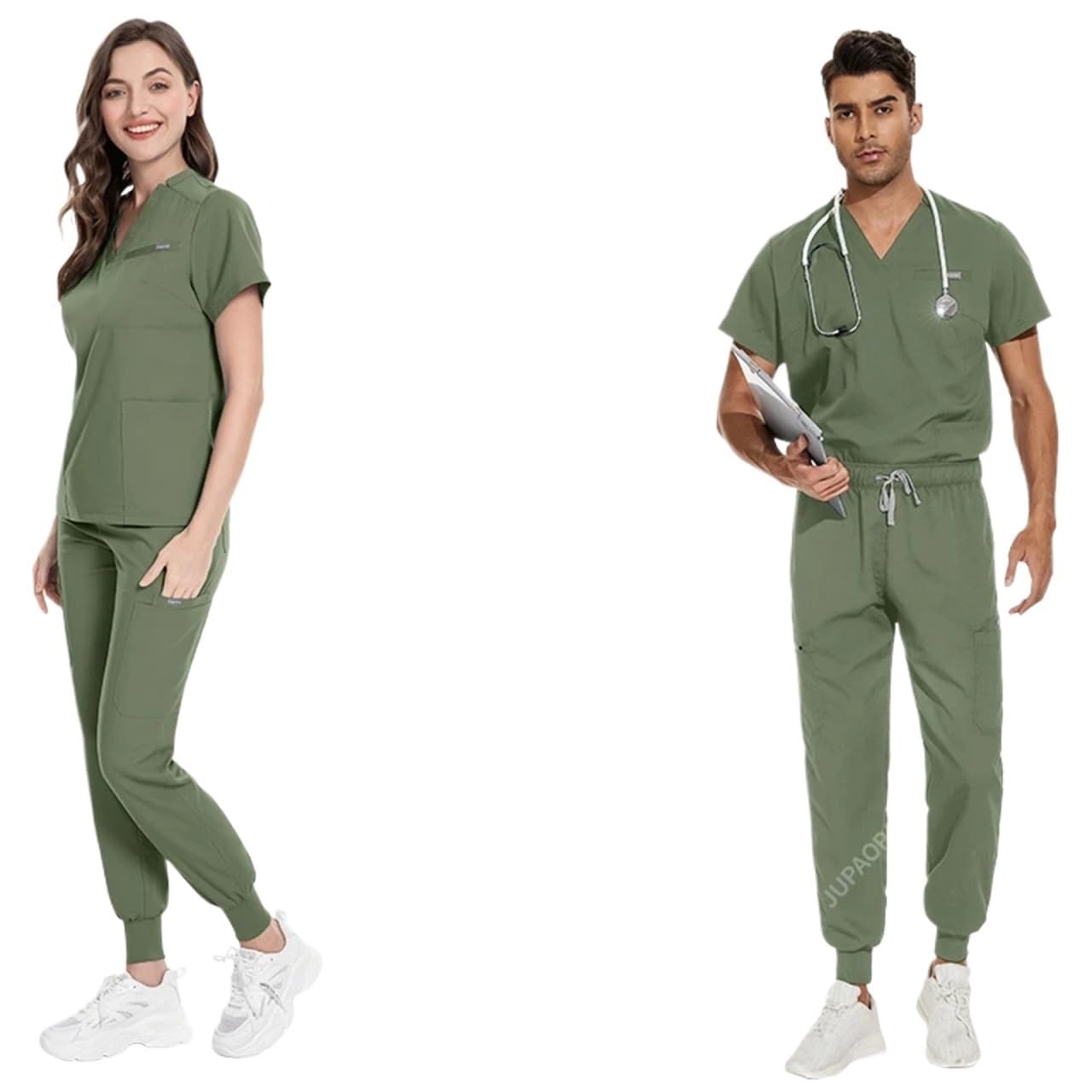 Uniforme Sanitario Unisex Uniforme médico de Manga Corta y Pantalones for Mujer, Uniforme enfermería, Tienda Mascotas(Color 3,XL)
