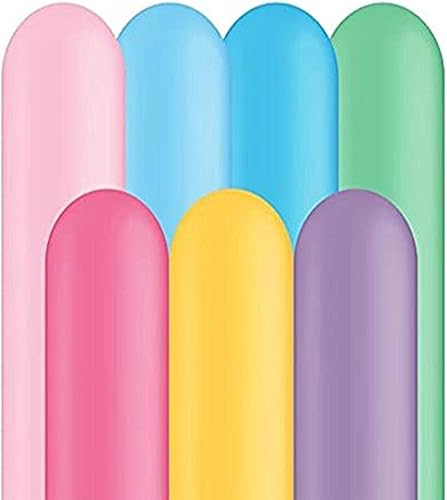 Globos retorcidos Qualatex 260Q, colores sólidos, pack de 100, ASSORTMENT