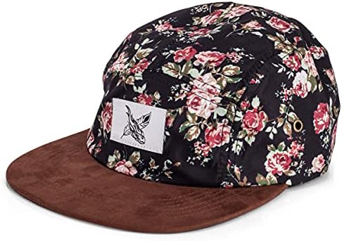 Blackskies Black Beauty Vol. II 5 Panel Cap | Men Women | Surf Skate Sun Hat Rose Black with Flowers Unisex Baseball