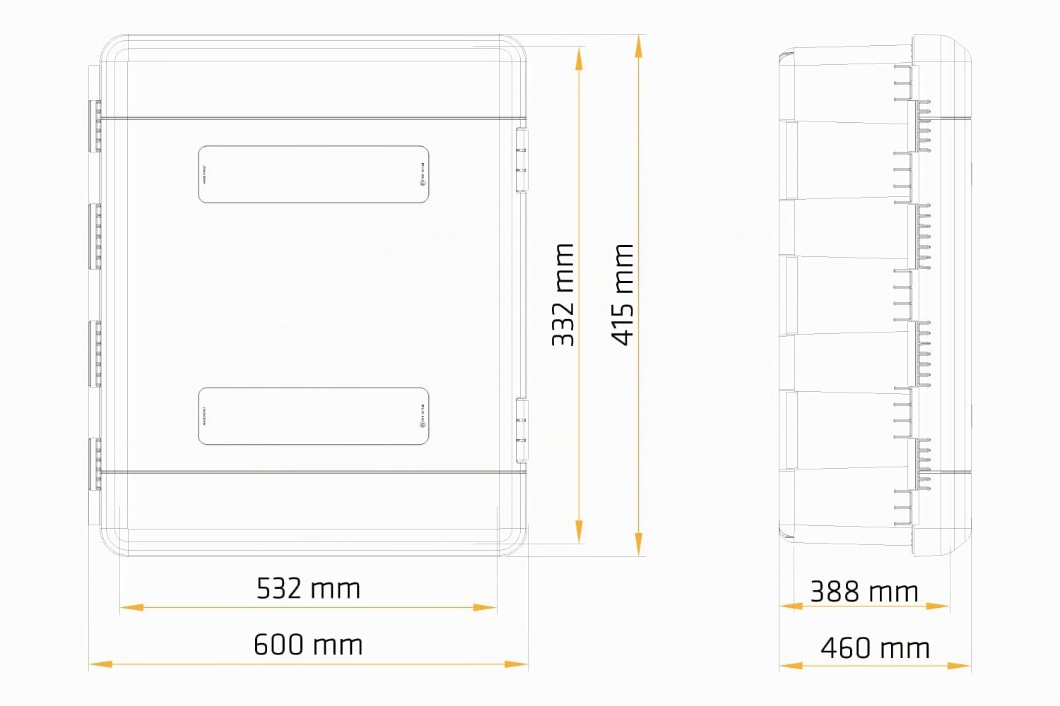 DAKEN JUST 81104 Werkzeugkasten 70l Staukasten 600x415x460 mm für LKW und Anhänger Unterflurbox inkl. Montagehalterungen 200 kg Belastbarkeit 2 Schlösser wasserdicht und staubgeschützt