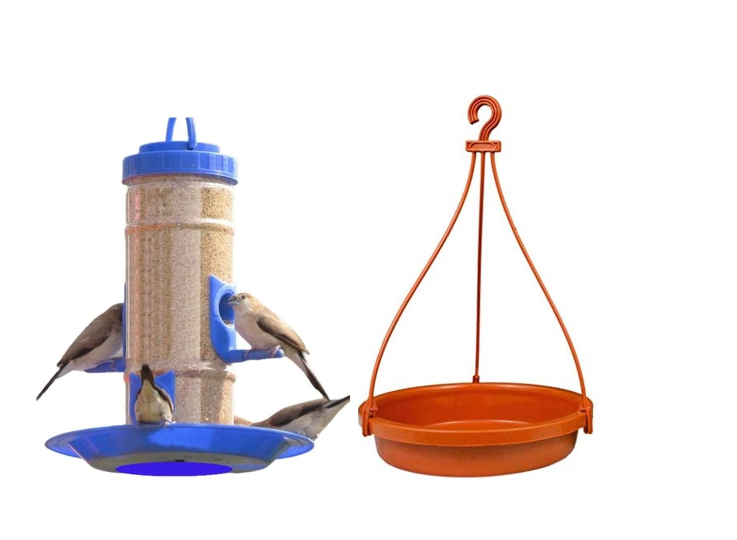 Automatic Bird Feeder & Water Feeder Combo, Hanging, Balcony, Bottle 4 Nozzle with Tray Pot Hanging for Grill Sparrow, Parrot, piegons (1) (B0C33YL753) Amazon Price History, Amazon Price Tracker