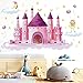 Luccyle Mond Schloss Wandtattoo,Fee Schloss Wandaufkleber,Wand Deko für Kinder,Kinderzimmer Wanddeko Babyzimmer Schlafzimmer Wandaufkleber(2PCS 90 x 30 cm)