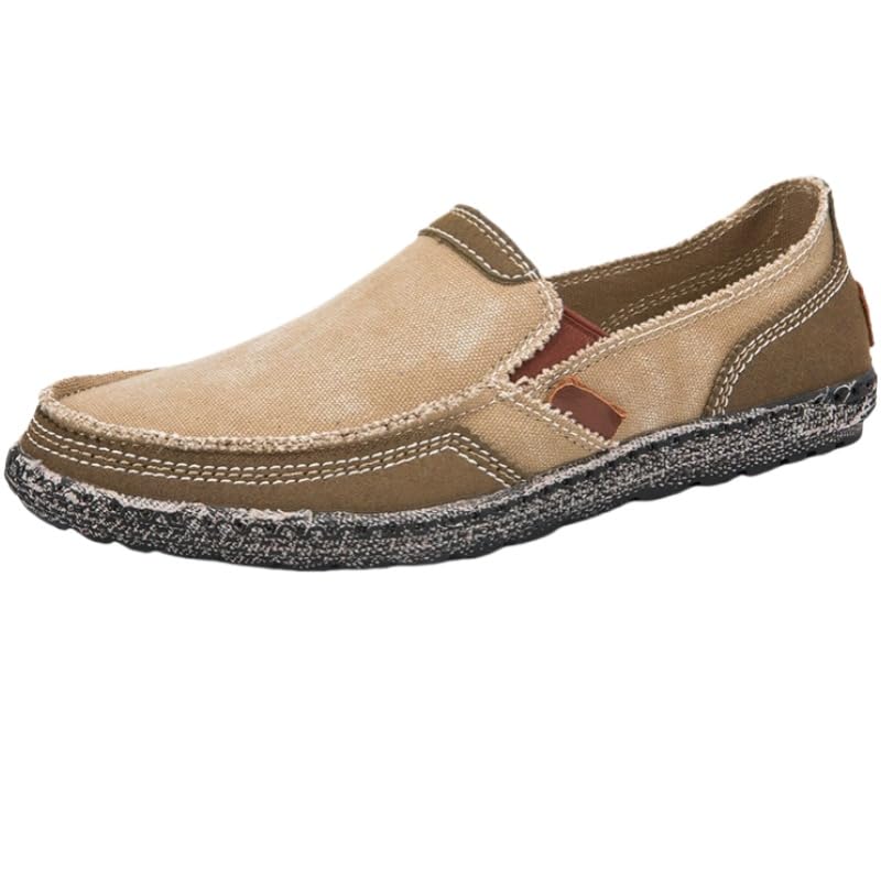 Men's Breathable Canvas Loafers, Casual Walking Shoes, Featuring Street Style Design, Easy to Put on and take Off, Suitable for All Seasons.