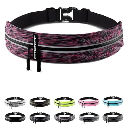 Fitgriff® Marsupio Running - Porta Cellulare Corsa (per Ogni Telefono) per Uomo e Donna - Cintura Jogging per Sportivo, Camminata (Pink 2, 62-90 cm di girovita)