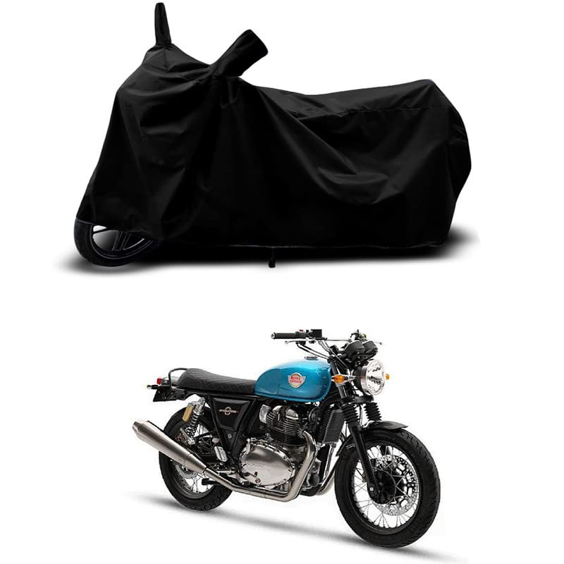 Image of 100% Scratchproof /UV-Rays /Heat Protection /Birds Dropping /Water Resistant /Dust Proof /Waterproof /Bike Scooty Two Wheeler Body Cover Compatible for Interceptor 650 Drag All Varients[Black]