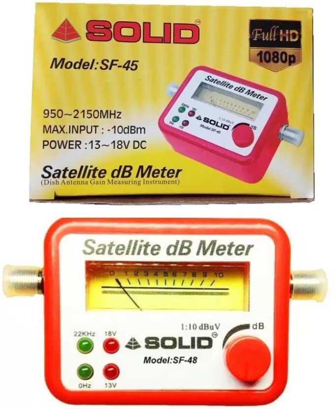 Image of Gilhot� Analog DB SF-45 Multi-Functional Professional Satellite Meter with an Adjustable Button and Compass for TV DTH and Antenna Signal Finder